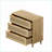 Cabinets 31.50” 3-Drawer Rattan Storage Cabinet Walnut Brown | Modern | MDF