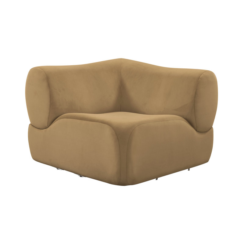 Coin de coin en velours brun Zenith, Velours brun