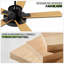 52" Ceiling Fan With Lights And Remote Control, 5 Reversible Wooden Blades, 3 Colour LED Light-311547720