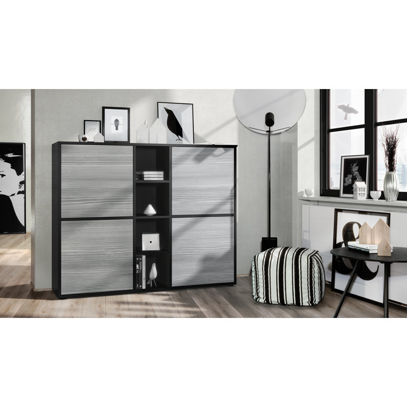 Mcbryde 130.5cm Sideboard, Matte Black/Avola Anthracite