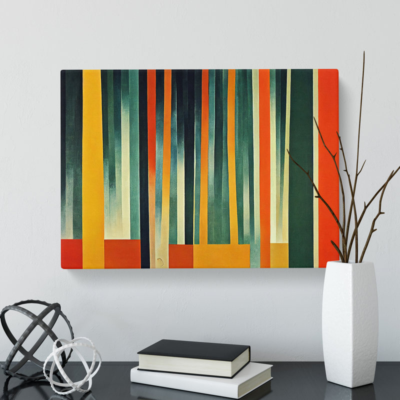 Enlightening Abstract Bamboo Forest - Wrapped Canvas Painting, 40cm H x 60cm W x 3cm D