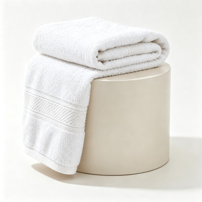 Serviette 100% coton doux absorbant avec bordure Dobby, serviette double torsadée 1 pièce
