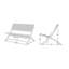 Banc d'intérieur et d'extérieur pliable Patio Sense Sava, finition bois-teck huilé