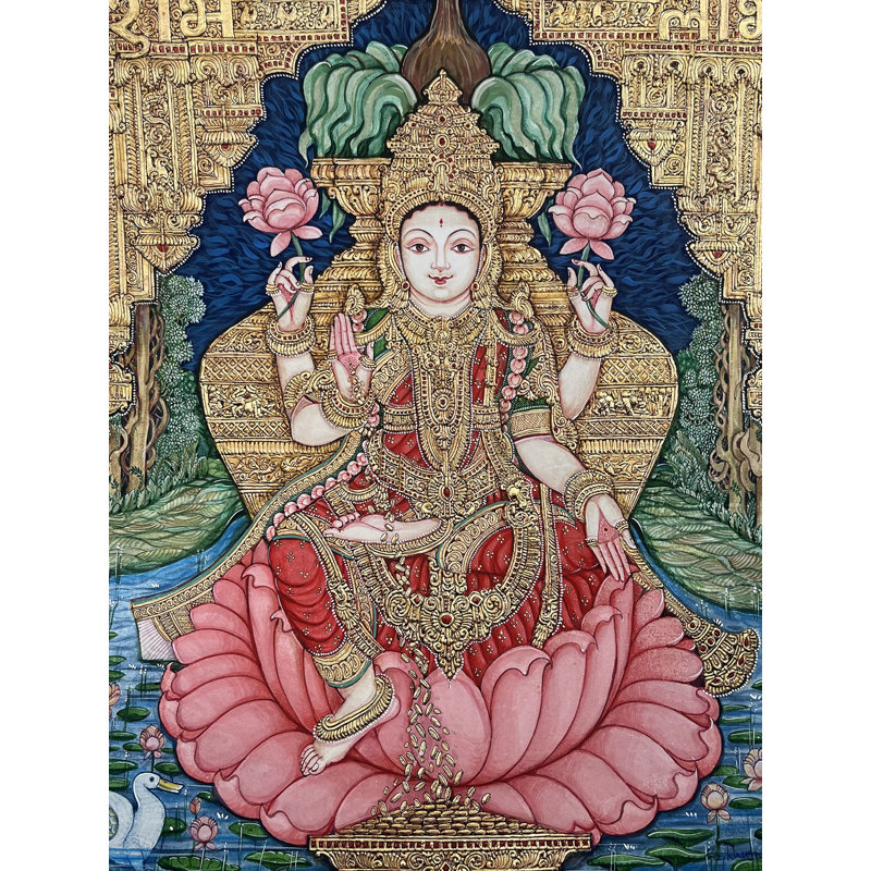Lakshmi avec Kalash | Aquarelles | Avec cadre | Shagun Sengar Shah