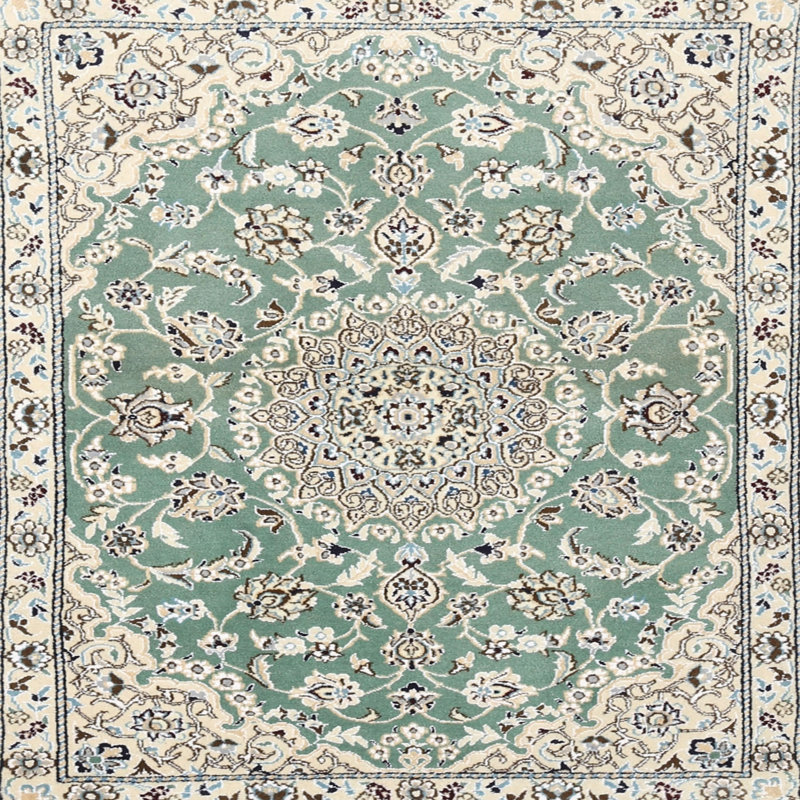 Tapis vert/gris traditionnel Wynwood, Rond 8 pi