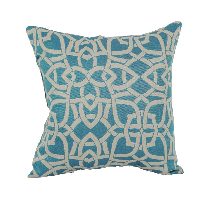 Housse et insert de coussin carré extérieur Premium Premium Jacquard, Bleu/Blanc