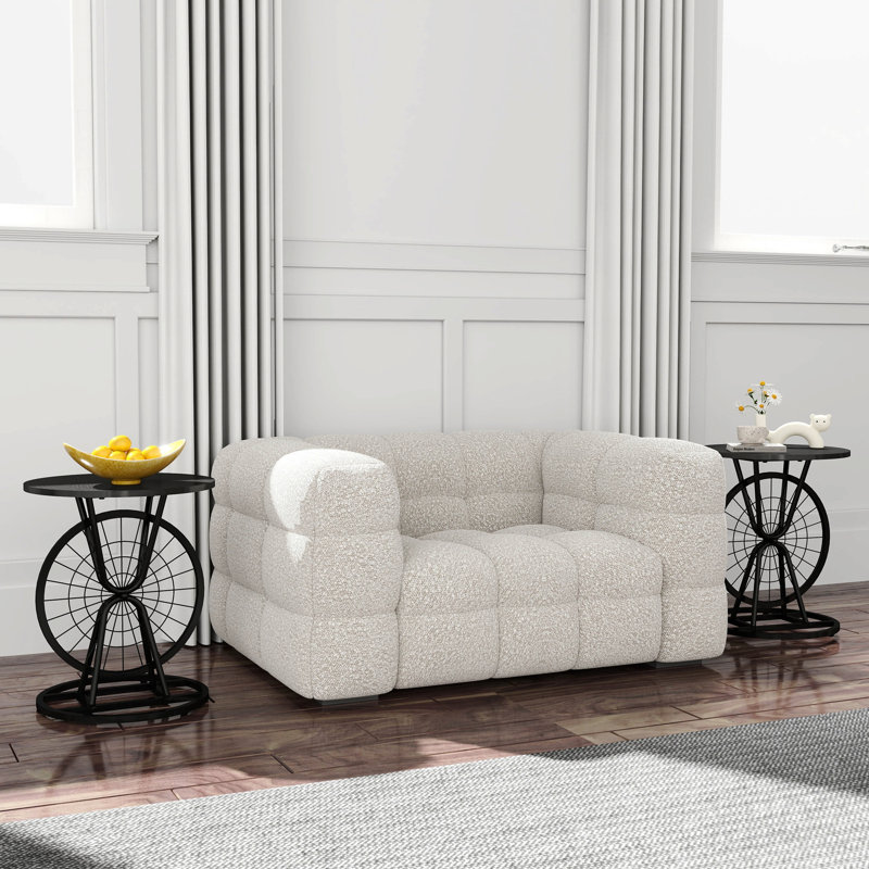 Table d'appoint 2 pièces à roulettes de style industriel rétro, table d'appoint ronde avec structure en métal, table basse rustique pour le salon, la chambre à coucher et le bureau