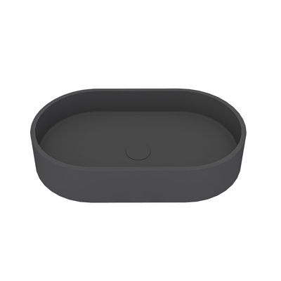 CASAINC Maple 13.77'' Concrete Oval Bathroom Sink