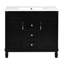 Meuble-lavabo de salle de bain 36 po, style armoire de toilette noire, 2 portes et tiroirs, meuble-lavabo d'appoint, décor et luxueux-1657548010-1657548008