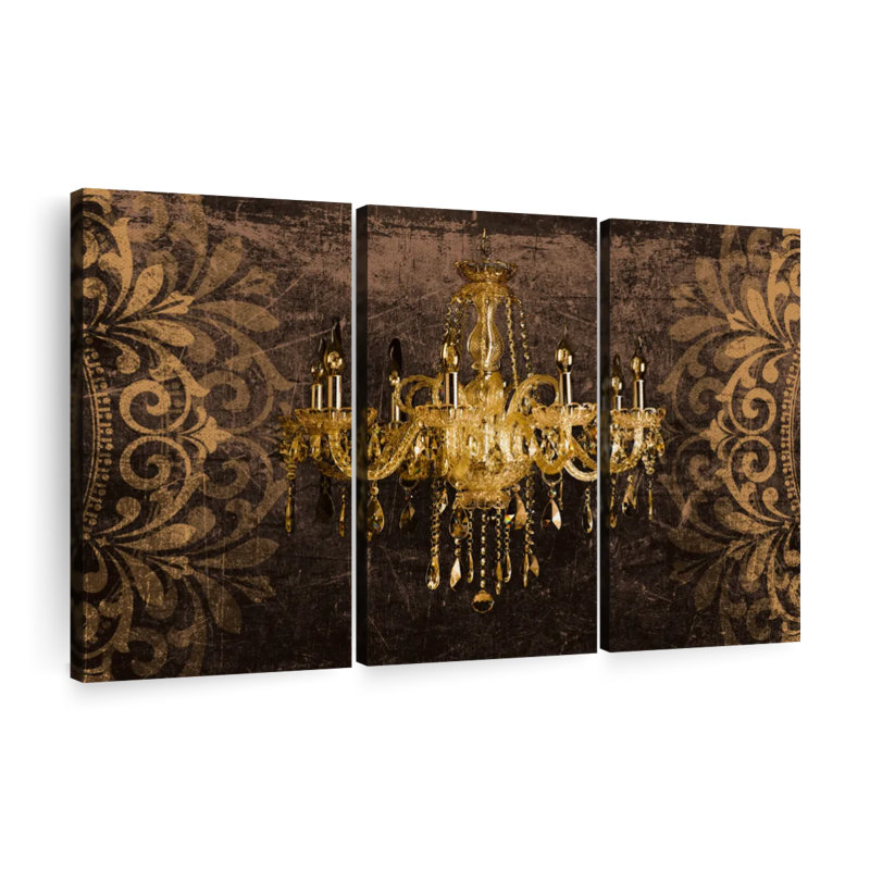 Lustre antique, reproduction d'art sur toile, H 48 po x l 74 po x P 1,25 po