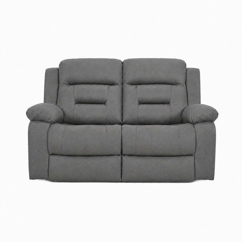 2-Seat Fabric Power Reclining Loveseat Sofa with USB and USB-C Ports, Grey