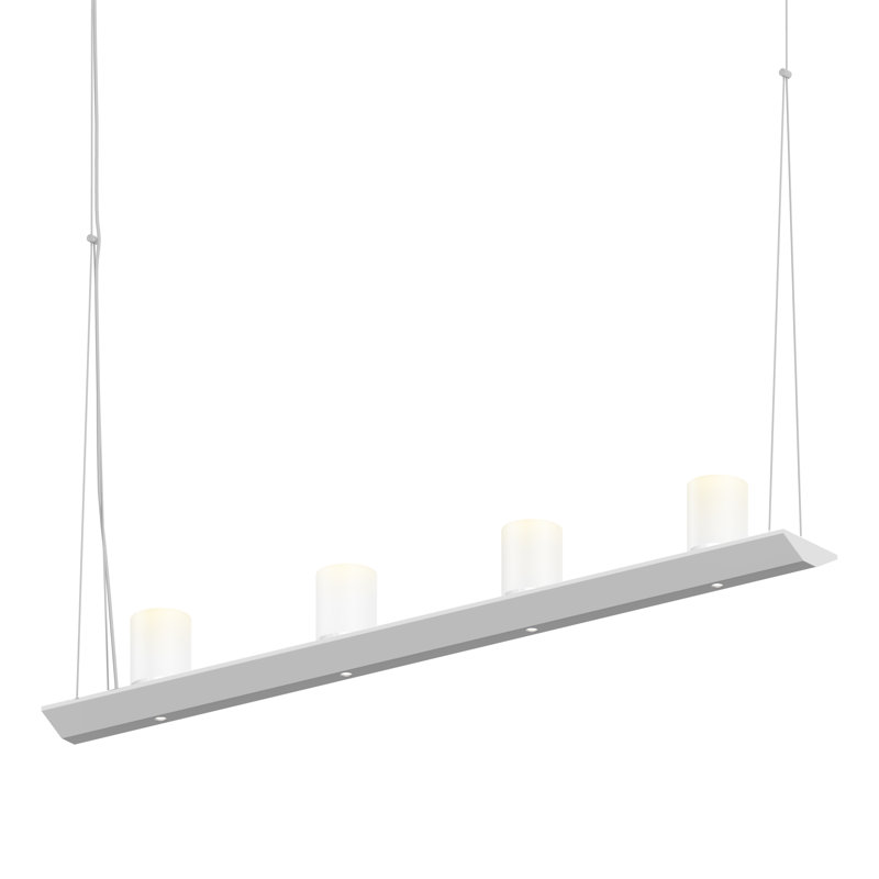 Votives Bright Satin Aluminum 8-Light LED Indoor/Outdoor Pendant