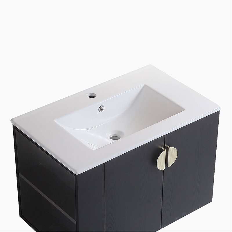Meuble-lavabo 30 po, noir (sans lavabo en céramique)