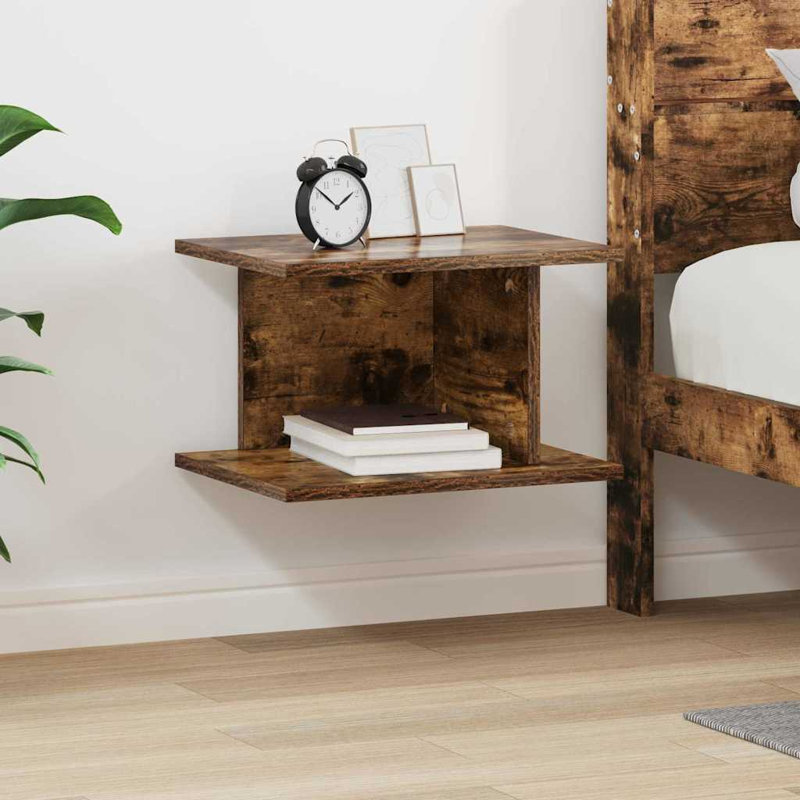 40cm W Manufactured Wood Bedside Table, Walnut