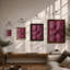 Mauve Grid Geometry Geometric - Print-1516900003-1516900002