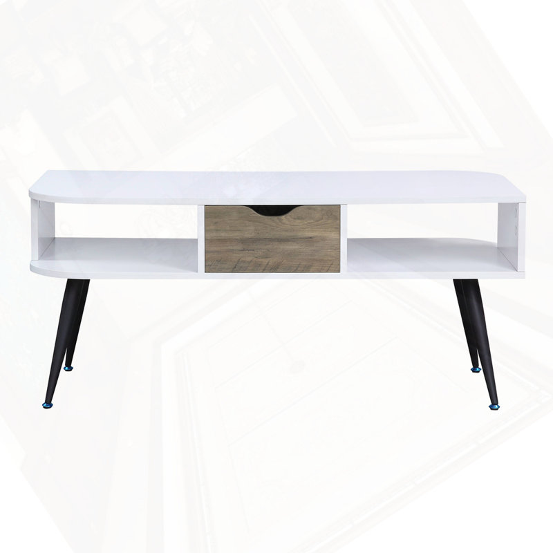 Table basse à finition blanche et noire