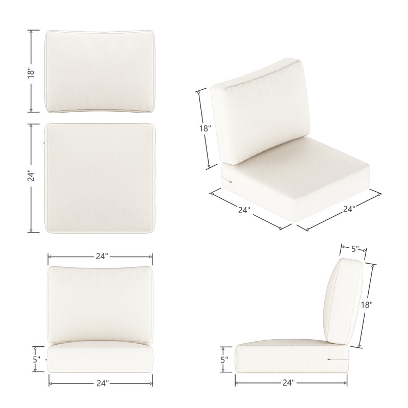 Rosalind Outdoor Sunbrella Seat/Back Cushion