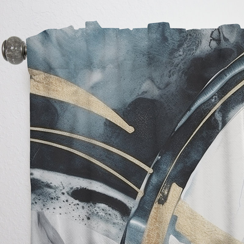Black Gold Fusion Of Marble II - Modern Velvet Curtain - Room Darkening - 1 panel, 52" W x 95" L