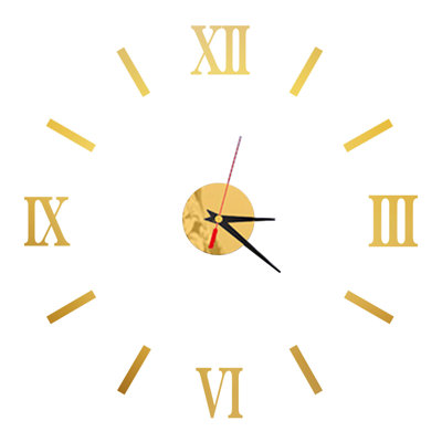 Roman Digital Wall Clock Personality Silent Diy Acrylic Wall Sticker Decorative Wall Clock