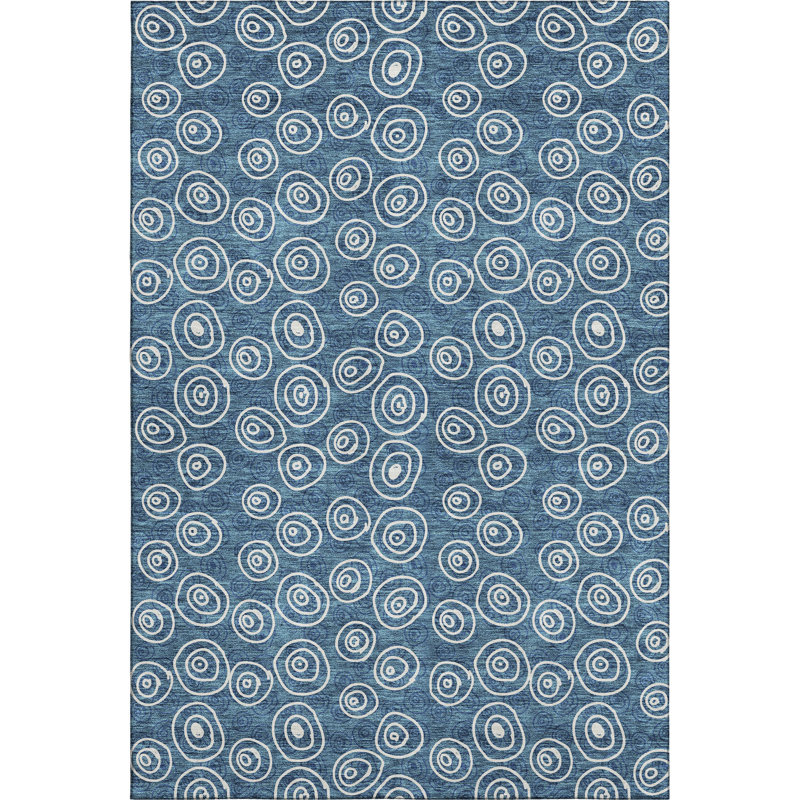 Premium Machine Washable Prisco Blue Rug, Rectangle 8' x 10'