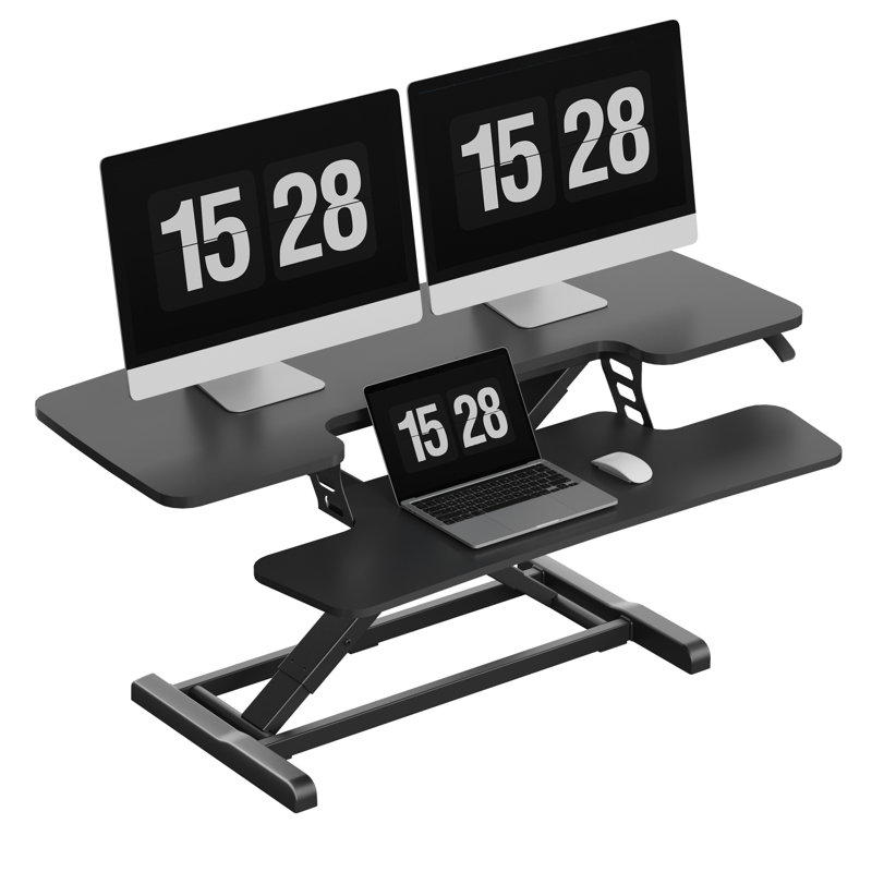 Murray Home Office Standing Desk Converter, 19.6" H x 42" W x 24.9" D, Black