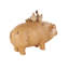 Sculpture Cole et cochon gris en résine avec coqs et poussins