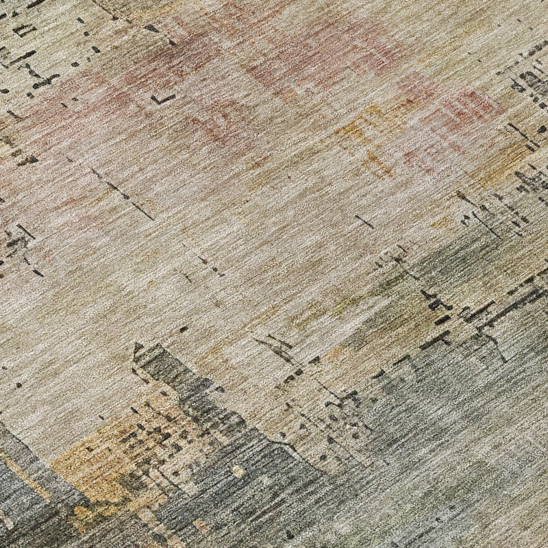 Sage Green Watercolor Washable Indoor/Outdoor Rug