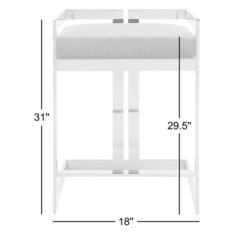 Tabouret de bar et de comptoir Kenzie, Argent, Gris
