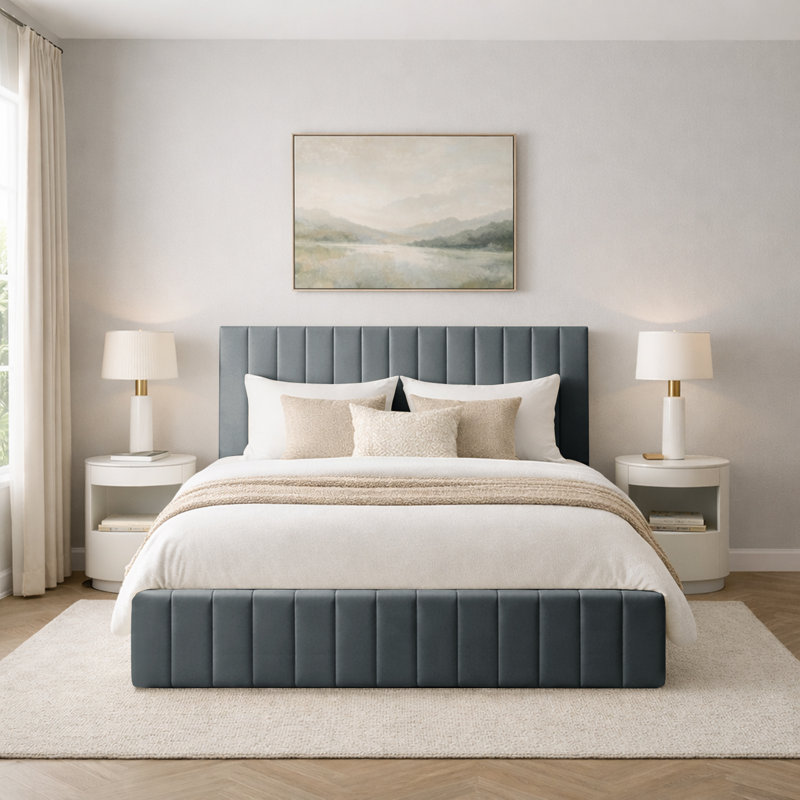 Morgana Upholstered Storage Bed Frame    , Small Double (4'), Grey