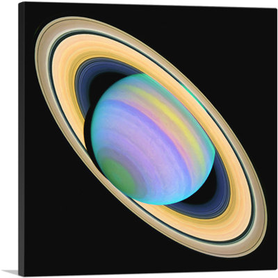 " Hubble Telescope Ultraviolet Planet Saturn "