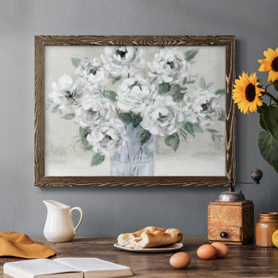 Tender White Roses, reproduction d'art sur toile