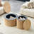 Roman Column Nesting Coffee Tables, 2-Piece Set with Built-in Storage, Natural Grain Finish-1091432786