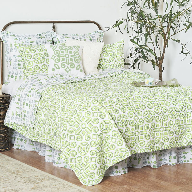 Boxwood Abbey Green Garden Cotton Standard Sham