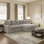 Canapé modulaire avec méridienne réversible Lain, 6 coussins décoratifs, velours côtelé Lain