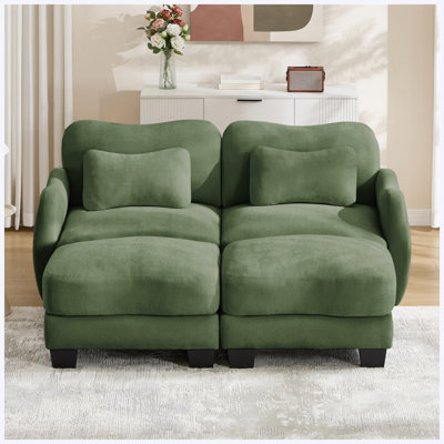 Canapé de soutien en chenille avec coussin de taille et repose-pieds mobile Chenille