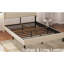 Structure de lit double beige avec station de charge et tête de lit avec rangement, lattes en métal robustes et silencieuses, plateforme de tête de lit en velours avec sommier non requis, lattes de soutien, sommier, assemblage rapide-1890556317