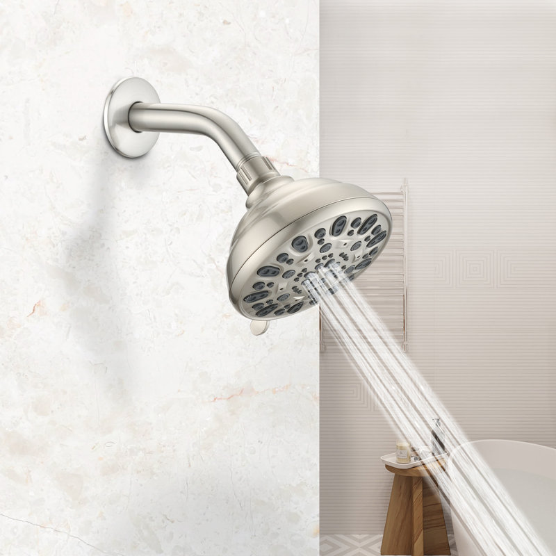 Pomme de douche à pluie réglable, Nickel brossé