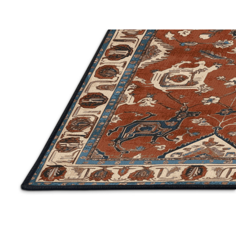 Tapis brun lavable à la machine, Circulaire 5 pi x 5 pi