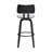 Khymari Modern Swivel Counter or Bar Height Armless Bar Stool in Fabric, Wood, and Metal-1441246939