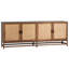Royette 83" Exotic Wood And Rattan Sideboard In Black-1314692935