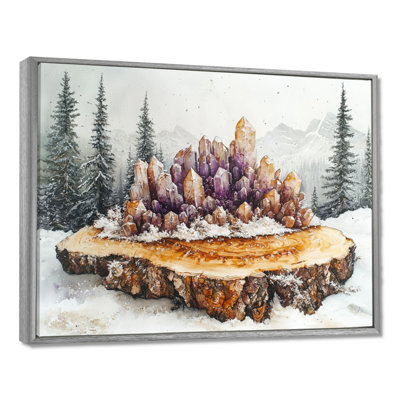 «Large Energy Crystals In A Winter Landscape II», art mural sur toile Crystals