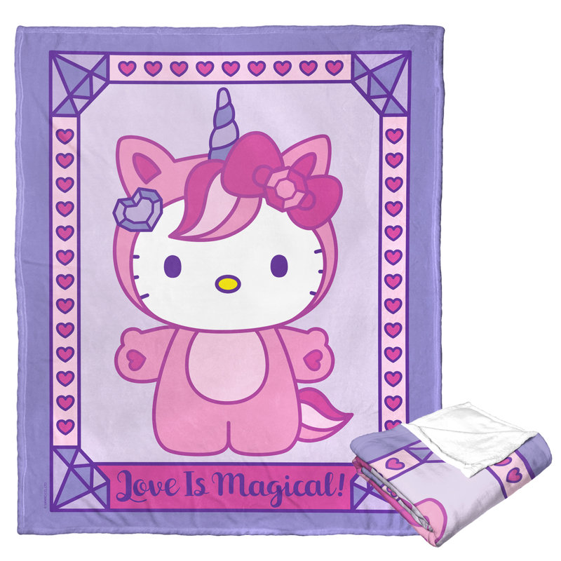 Sanrio Hello Kitty Magical Silk Touch Throw Blanket, Sparkly Character Fleece, 50x60 Inches