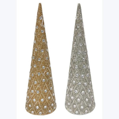 Beaded Cone Tree-set Of 2