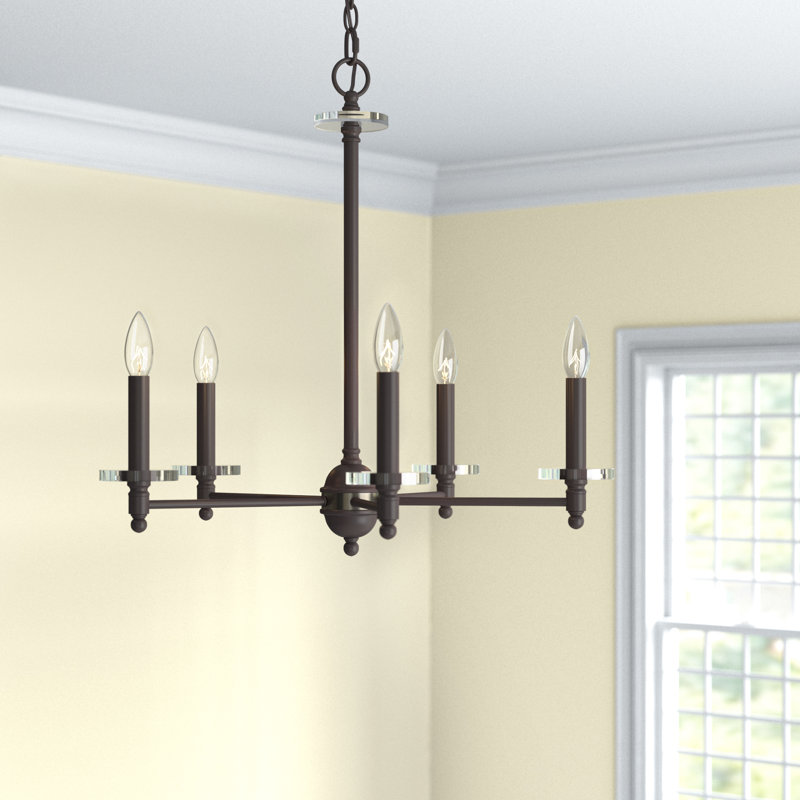 Lustre traditionnel de style bougie à 5 lumières Christofer, Bronze