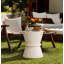 Table d'appoint extérieure en forme de sablier U_Style, table d'appoint contemporaine en béton avec texture de pierre simulée, table de bout d'extérieur pour salon, jardin.
