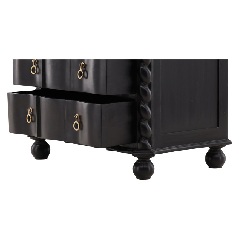 Furniture Classics Deeds Black Mahogany Chest with Brass Detail