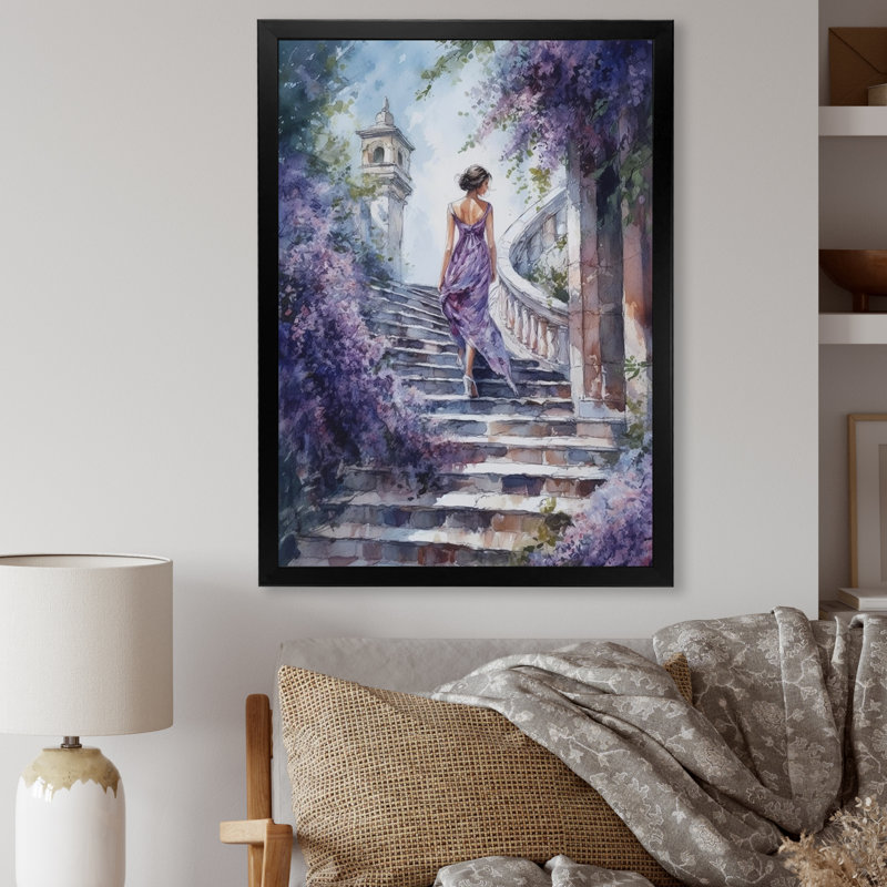 «Fashionable Girl Modeling I», impression sur toile, Cadre photo noir, H 20 po x l 12 po x P 1 po