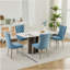 Ensemble de 2 chaises capitonnées avec garniture cloutée-1244202402