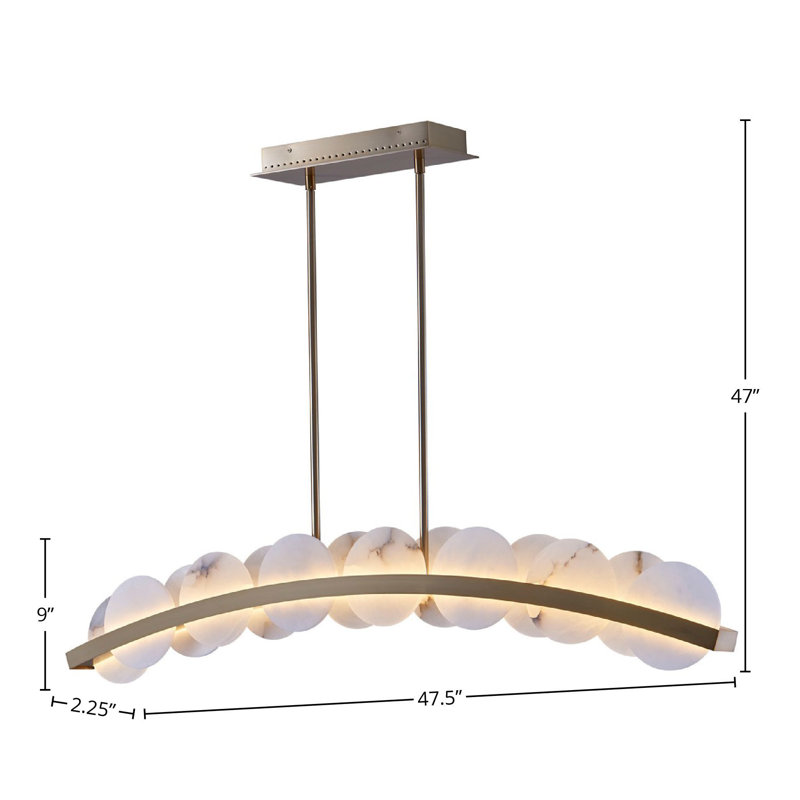 Luminaire suspendu linéaire en laiton Meridian 1 LT Kalco