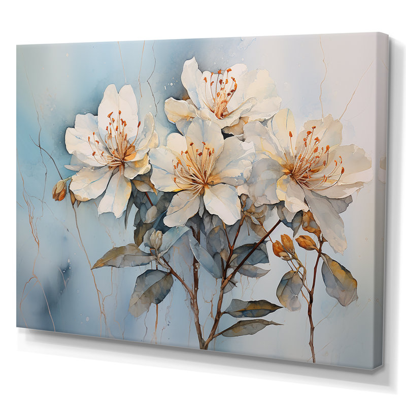 Essence de simplicité rhododendron, H 12 po x l 20 po x P 1 po, Toile tendue